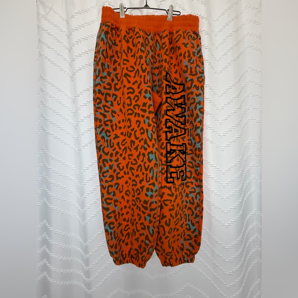 Awake NY Orange and Black Animal Print Joggers